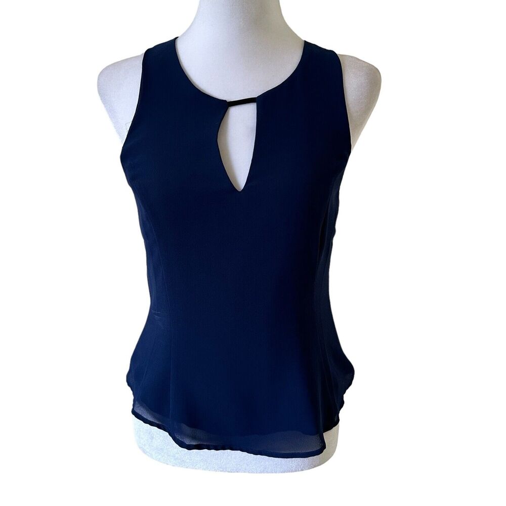 Naked Zebra Women Blue Sleeveless Blouse Size S